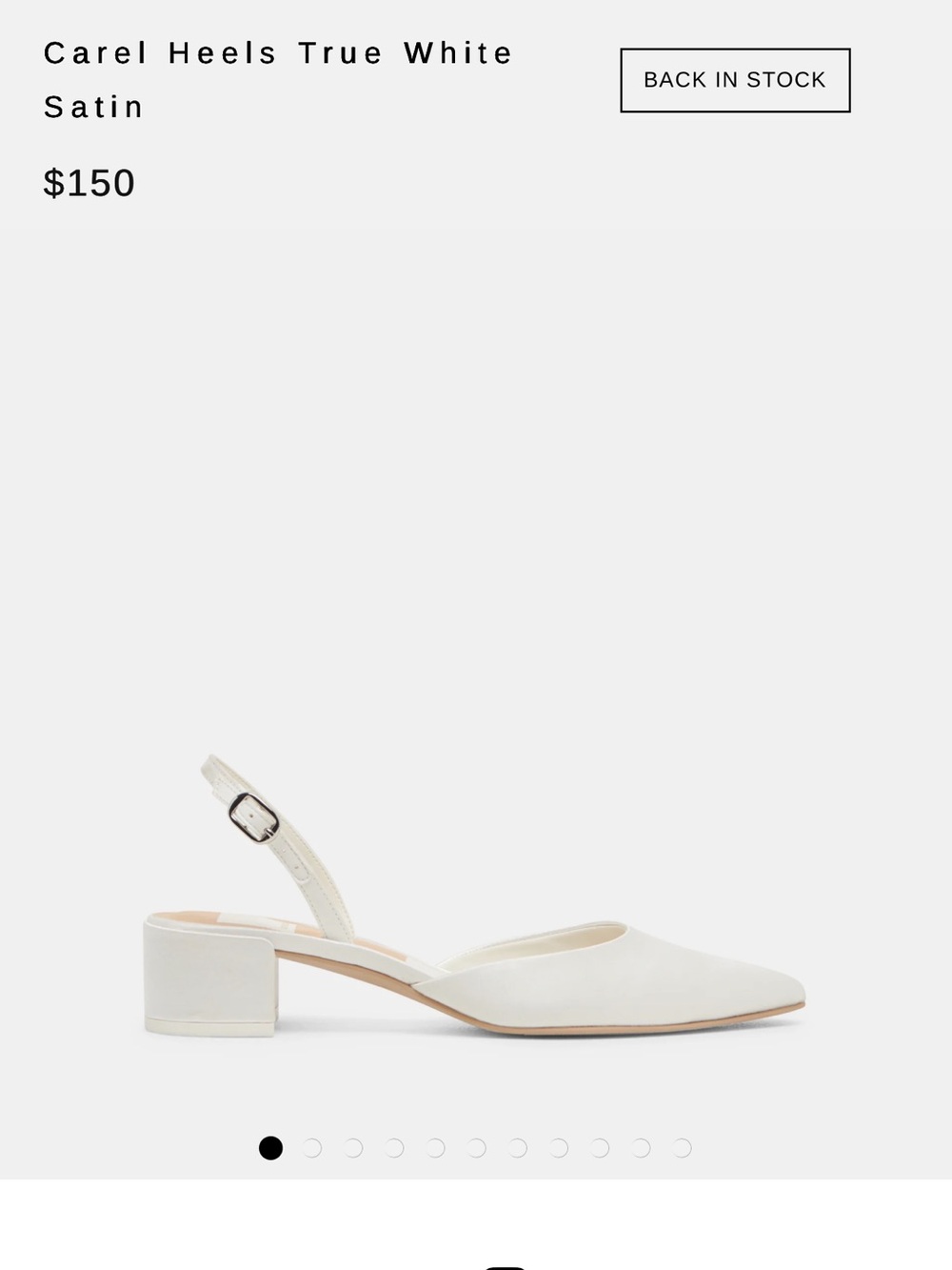 Dolce vita carel heels satin white low heel